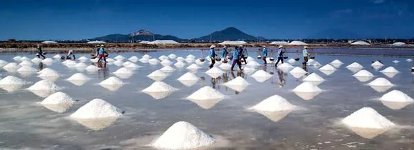 Ruộng muối Hòn Khói đẹp lạ dưới ống kính du khách