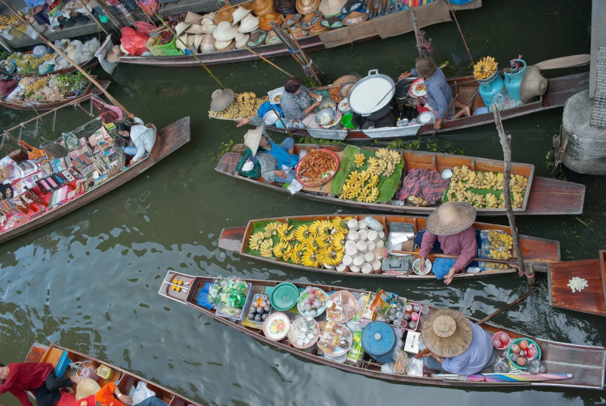 Các điểm đến ở Bangkok Thái Lan Chợ nổi Taling Chan