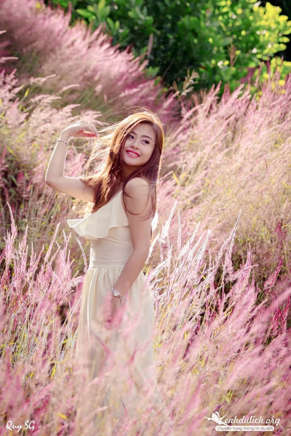 Ngắm bộ ảnh đẹp mê hồn bên đồi cỏ hồng Đà Lạt đồi cỏ hồng đà lạt