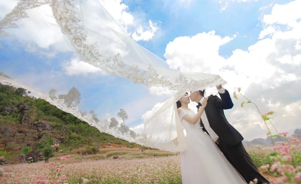 Về Hà Giang chụp ảnh cưới ngọt ngào cùng hoa tam giác mạch