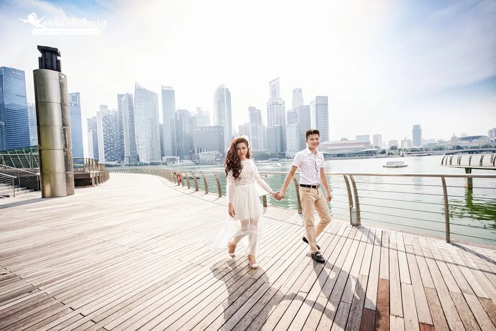Lung linh ảnh cưới trên đảo quốc Singapore tráng lệ